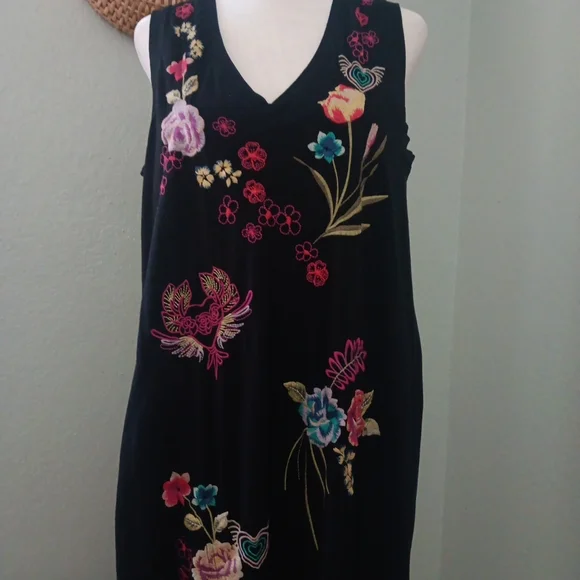 Johnny Was Vibrant Floral Embroidered Maxi Dress - Picture 3 of 8